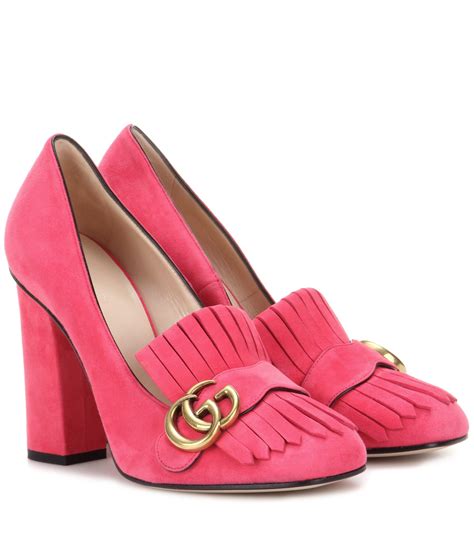 gucci marmont loafers pink|gucci marmont loafers suede.